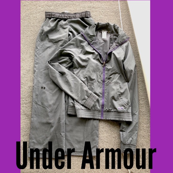 Under Armour Pants - *FIRM PRICE* UnderArmour Grey/Purple Wind Suit